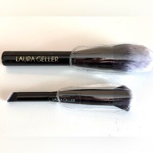 LAURA GELLER CLASSIC BRONZER BRUSH + DUAL-ENDED CONCEALER FOUNDATION BRUSH